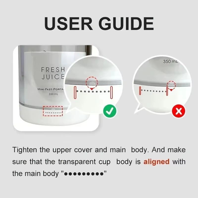 Portable 350ML Rechargeable Juice Blender – Wireless USB Mini Juicer for Fruits & Smoothies