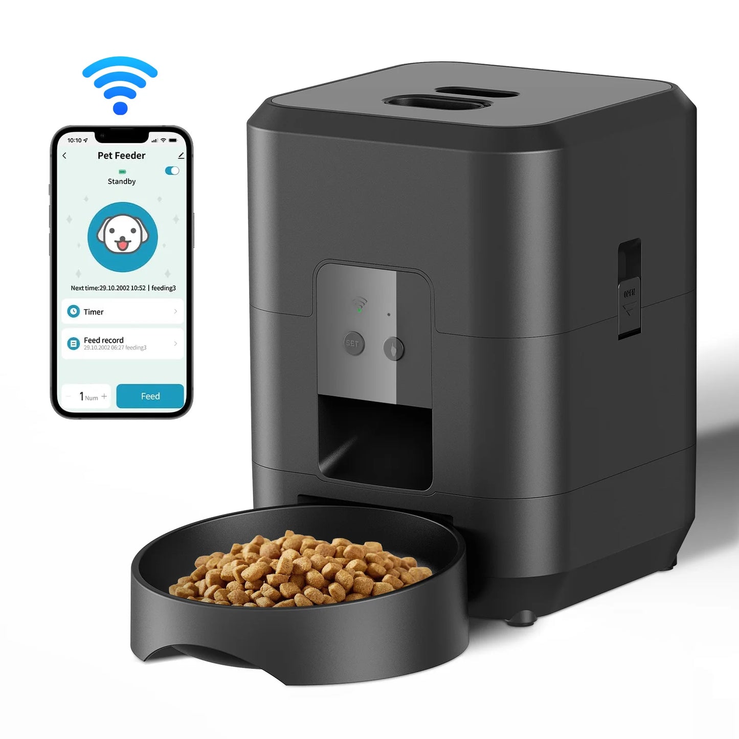 Smart Automatic Cat Feeder & Dog Food Dispenser | Timed Portion Control Slow Food Machine Bowl