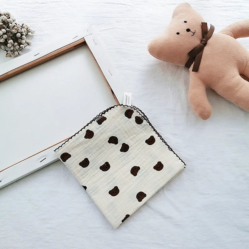 Soft Cotton Baby Face & Saliva Towels — 4-Layer Muslin Bibs & Burp Cloths for Newborns