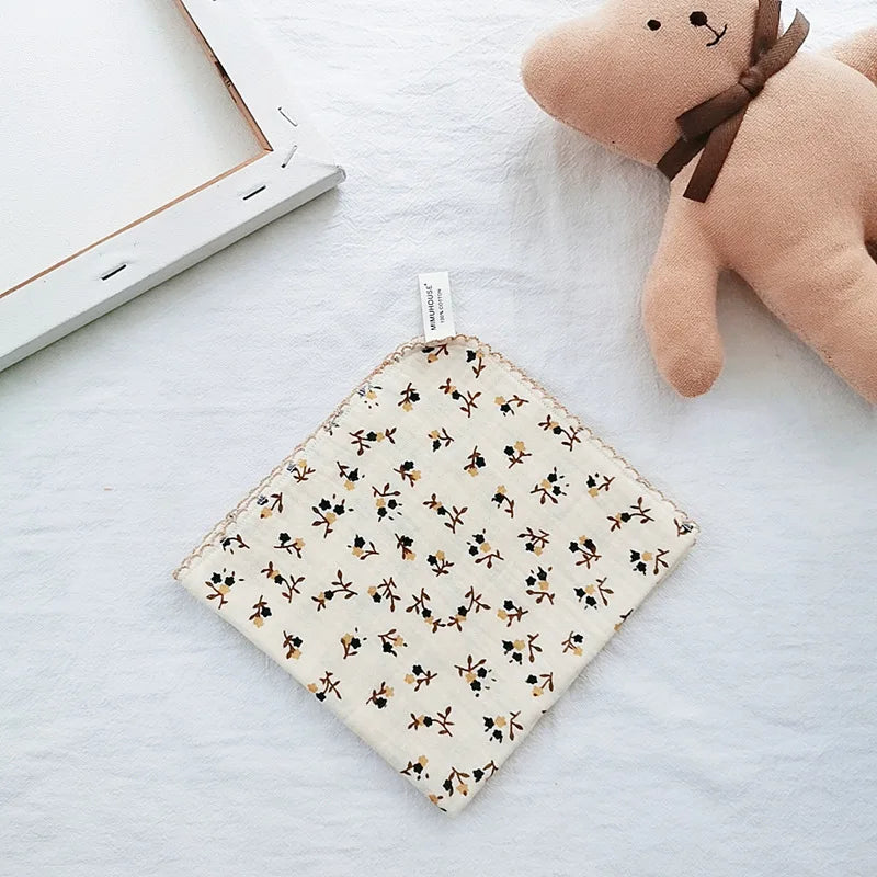 Soft Cotton Baby Face & Saliva Towels — 4-Layer Muslin Bibs & Burp Cloths for Newborns