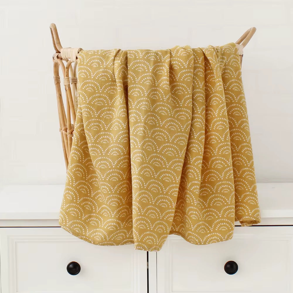 Bamboo Baby Swaddle Blanket — Super Soft Muslin Wrap for Newborns, 120x120cm Nursery Blanket