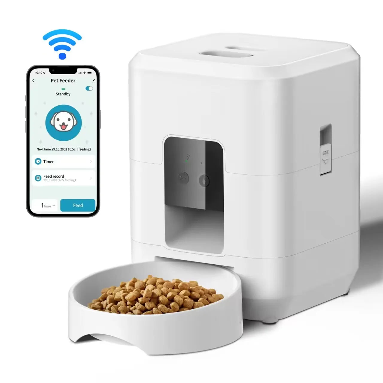 Smart Automatic Cat Feeder & Dog Food Dispenser | Timed Portion Control Slow Food Machine Bowl