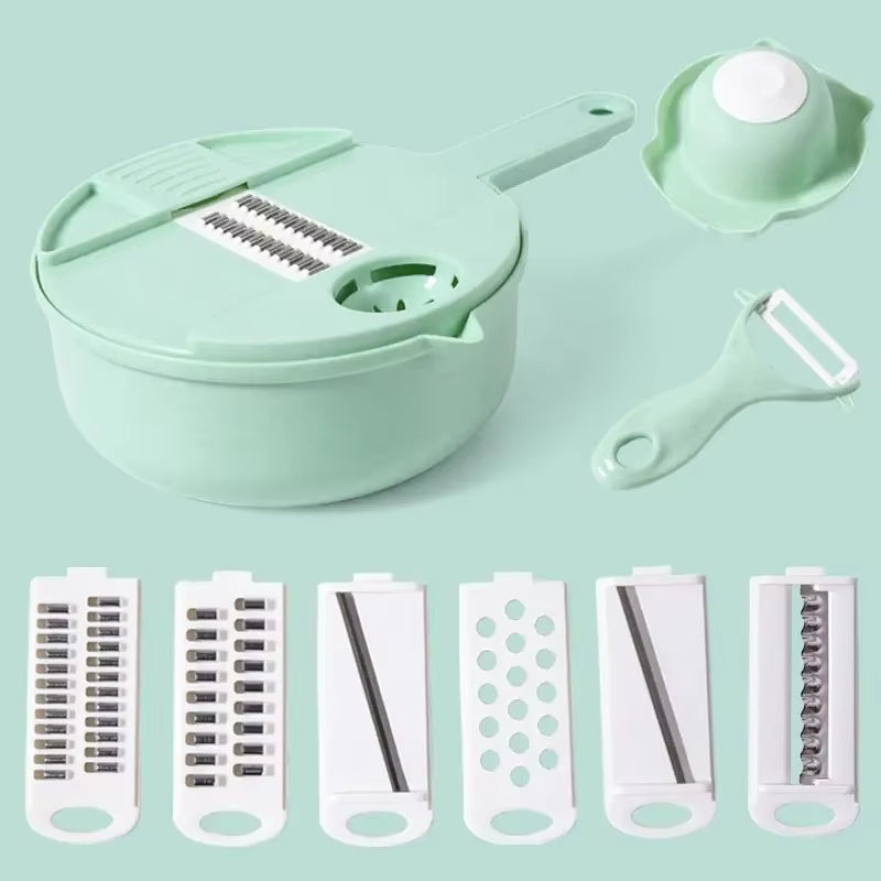 Multi-Function Manual Vegetable Cutter & Grater – Slicer, Shredder & Chopper