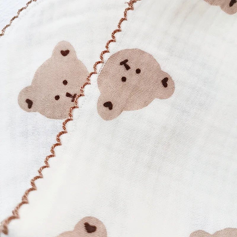 Soft Cotton Baby Face & Saliva Towels — 4-Layer Muslin Bibs & Burp Cloths for Newborns