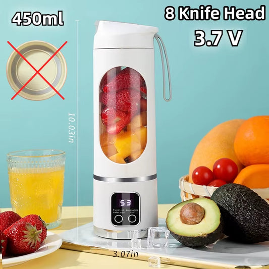 Portable 700ML Smoothie Blender Bottle – 2-in-1 Juicer with Durable Stainless Steel Blades