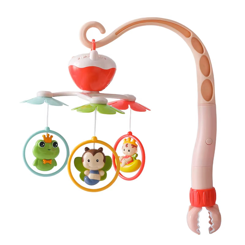 Baby Wooden Crib Mobile & Music Bed Bell — Hot Air Balloon Wind Chime Rattle Toy for Newborns, Baby Gift
