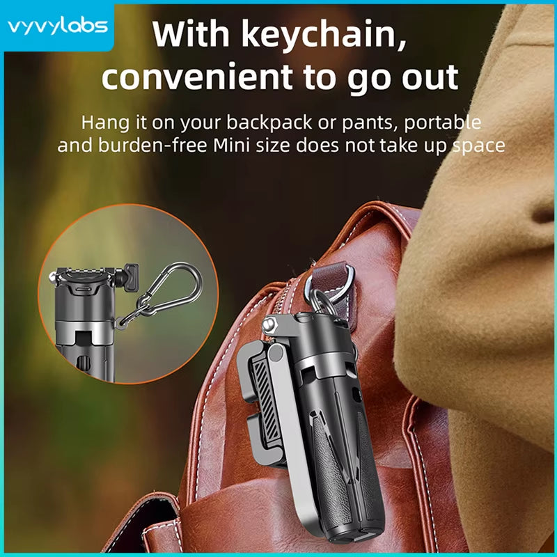 🤳 Mini Bluetooth Selfie Stick & Tripod — Foldable 360° Rotating Vlog Stand for iPhone & Android