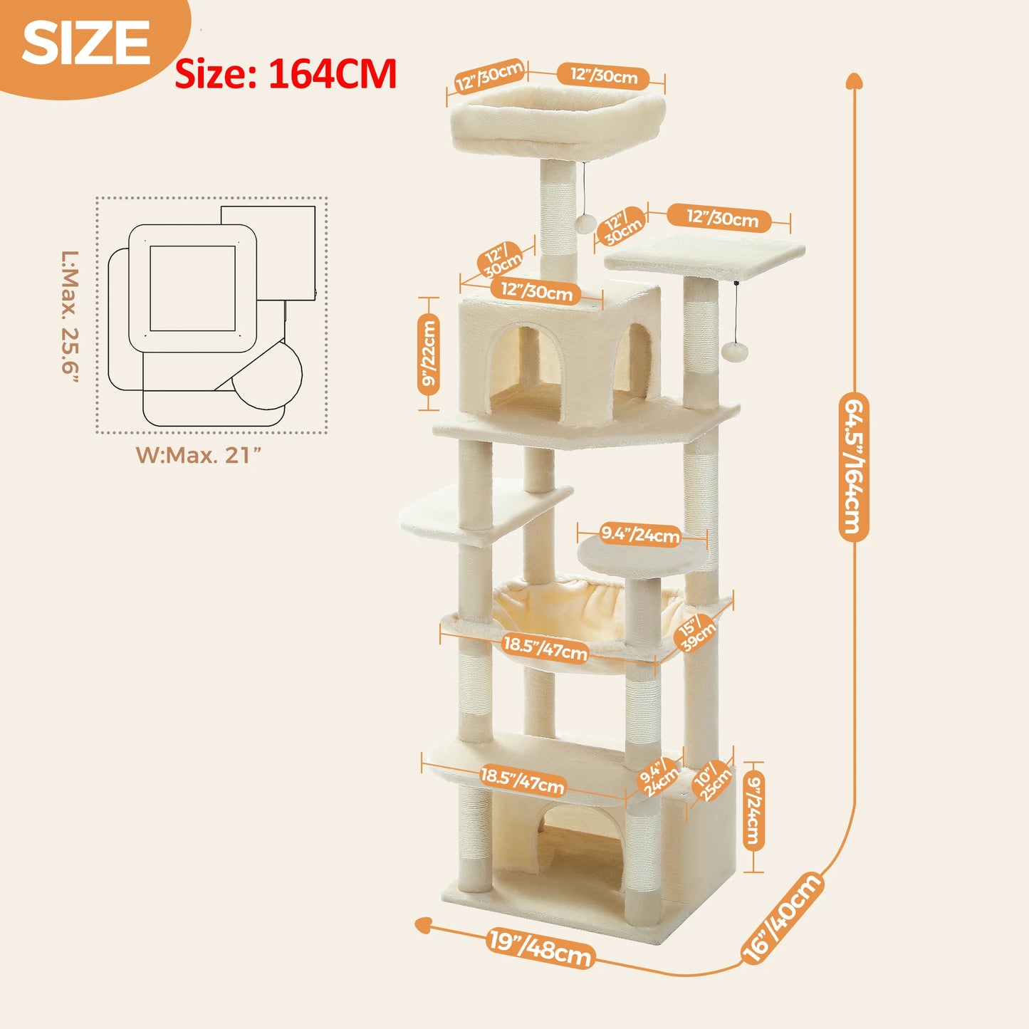 Luxury Multi-Level Cat Tower – Spacious, Stylish & Perfect for Large or Small Cats