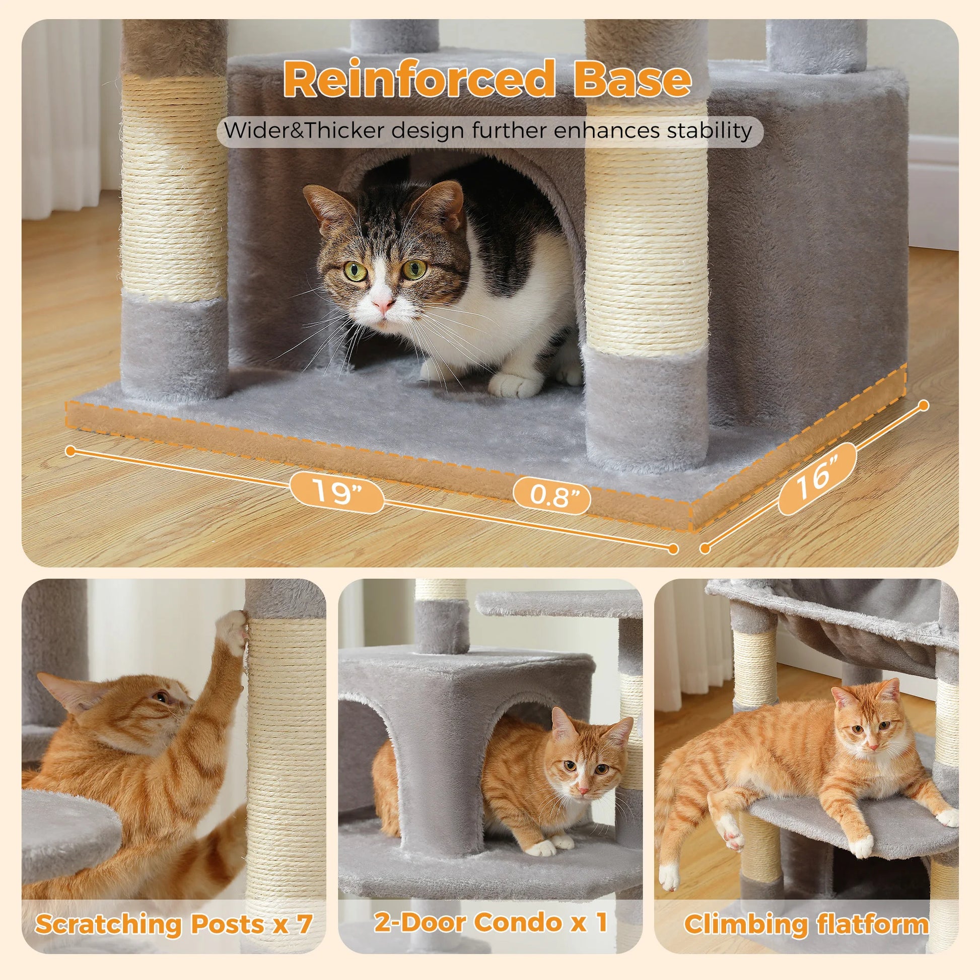 Luxury Multi-Level Cat Tower – Spacious, Stylish & Perfect for Large or Small Cats