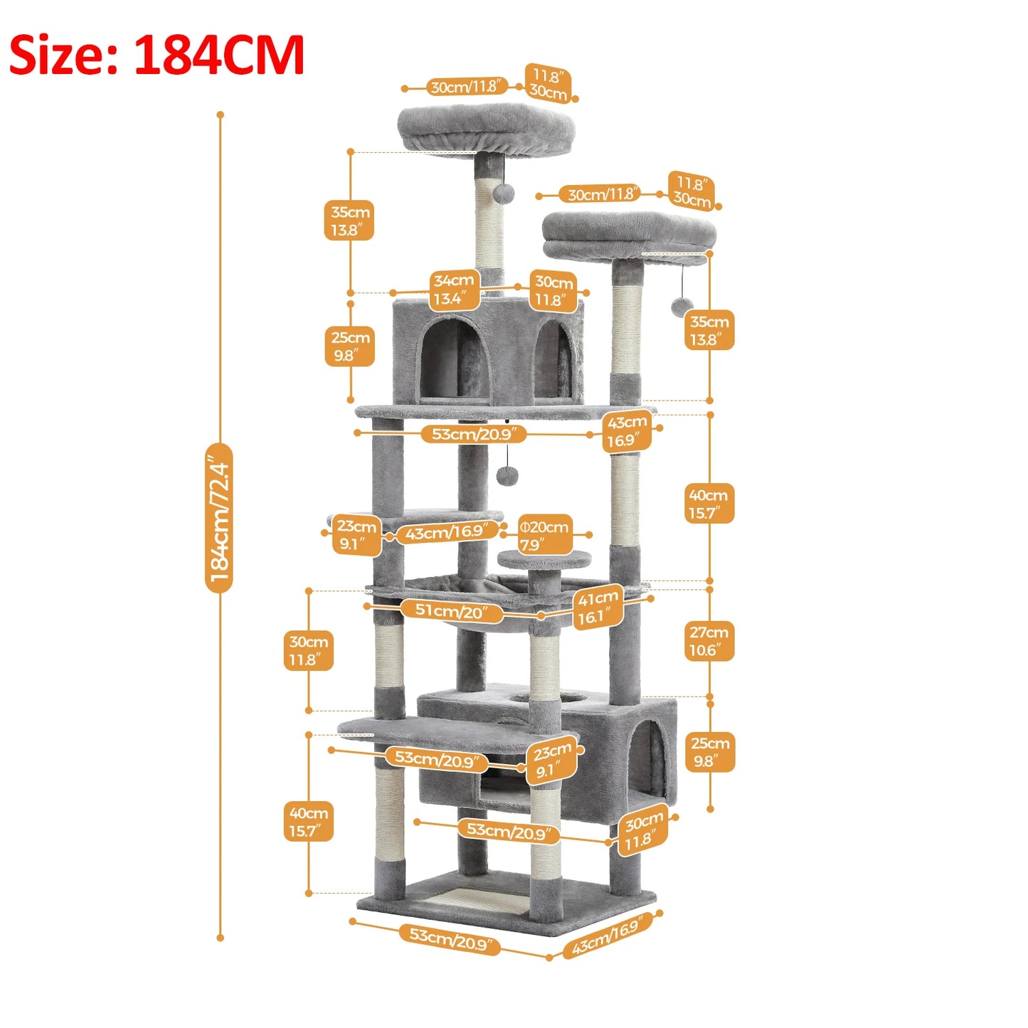 Luxury Multi-Level Cat Tower – Spacious, Stylish & Perfect for Large or Small Cats