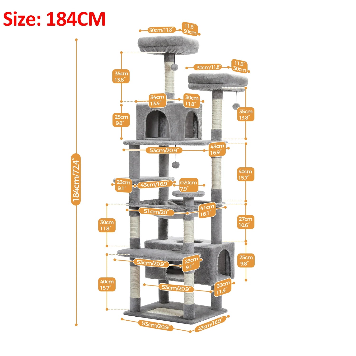 Luxury Multi-Level Cat Tower – Spacious, Stylish & Perfect for Large or Small Cats