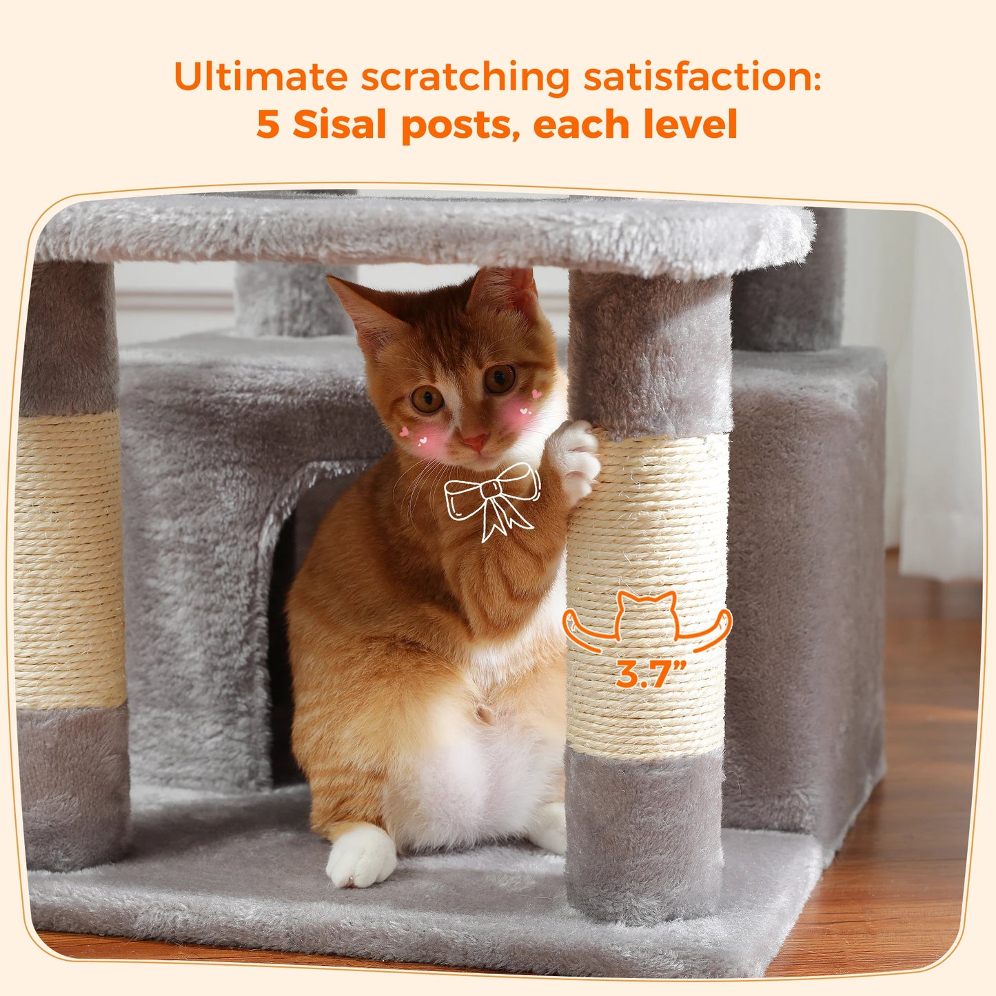 Luxury Multi-Level Cat Tower – Spacious, Stylish & Perfect for Large or Small Cats
