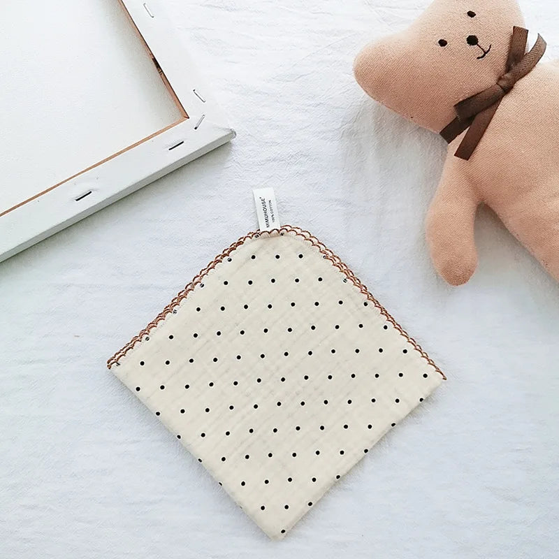 Soft Cotton Baby Face & Saliva Towels — 4-Layer Muslin Bibs & Burp Cloths for Newborns