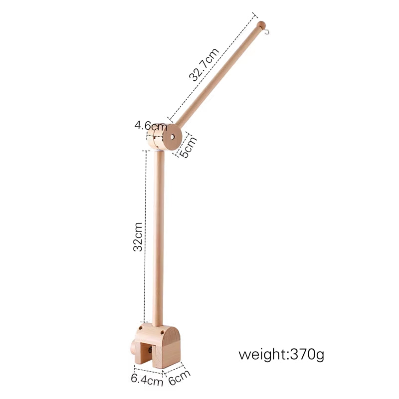 Baby Wooden Crib Mobile & Music Bed Bell — Hanging Rattle Toy for Newborns, Infant Gift