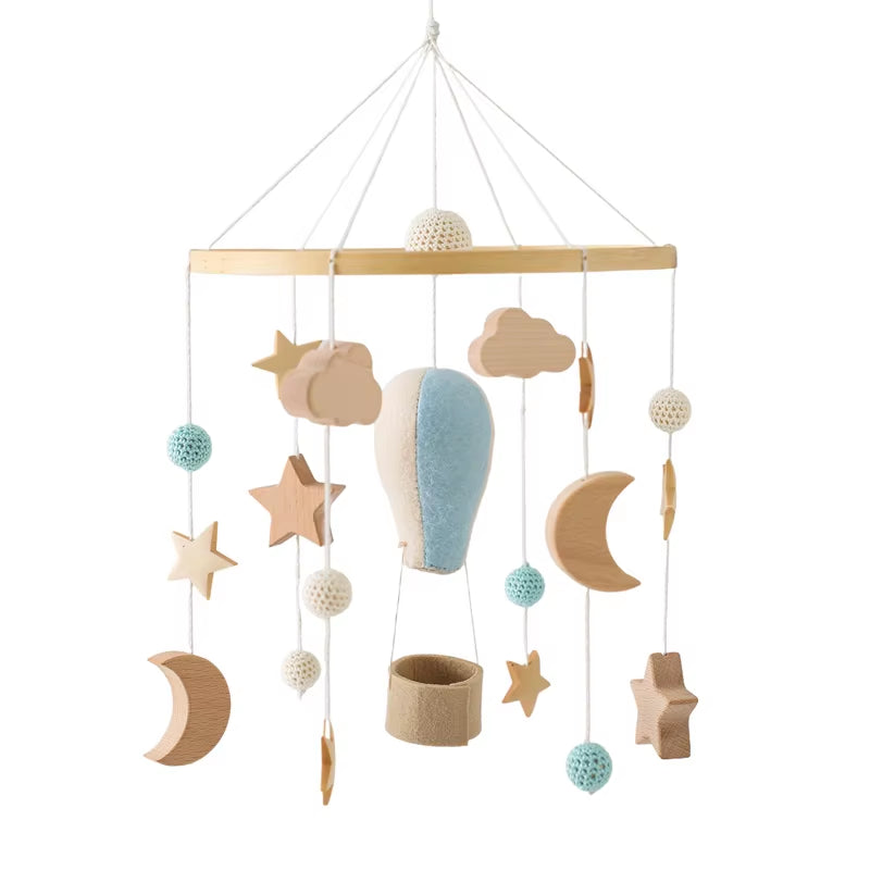 Baby Wooden Crib Mobile & Music Bed Bell — Hanging Rattle Toy for Newborns, Infant Gift