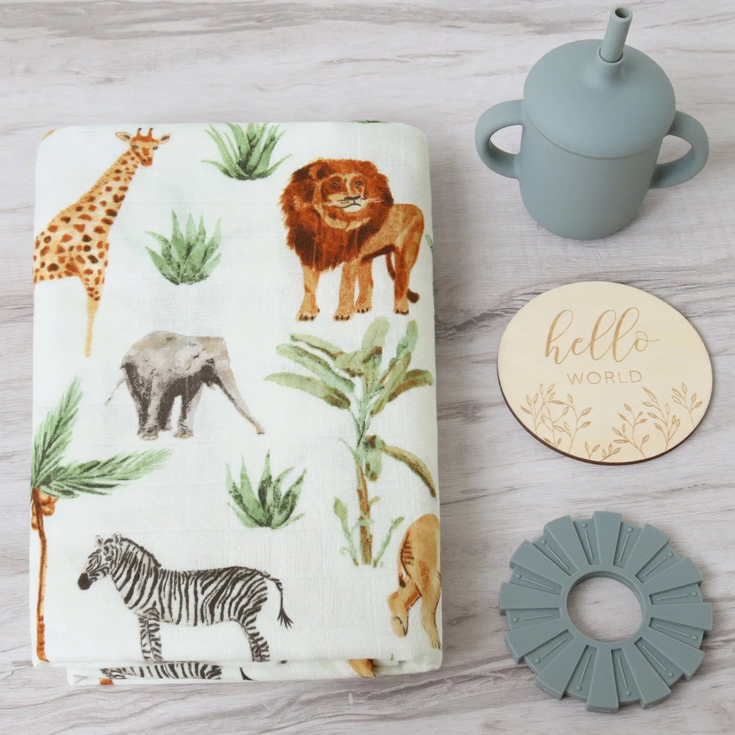 Bamboo Baby Swaddle Blanket — Super Soft Muslin Wrap for Newborns, 120x120cm Nursery Blanket