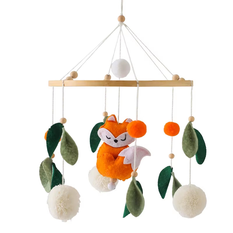 Baby Wooden Crib Mobile & Music Bed Bell — Hot Air Balloon Wind Chime Rattle Toy for Newborns, Baby Gift