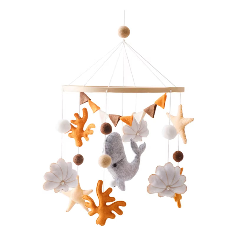 Baby Wooden Crib Mobile & Music Bed Bell — Hot Air Balloon Wind Chime Rattle Toy for Newborns, Baby Gift