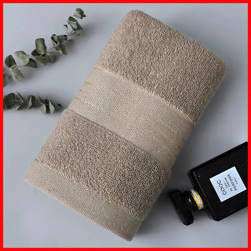 All-Cotton Thickened Jacquard Face & Bath Towel — Absorbent, Skin-Friendly, Adult Towel