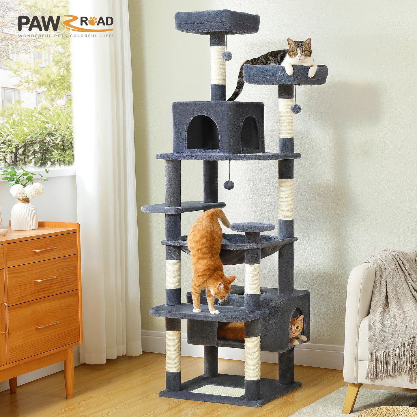 Luxury Multi-Level Cat Tower – Spacious, Stylish & Perfect for Large or Small Cats