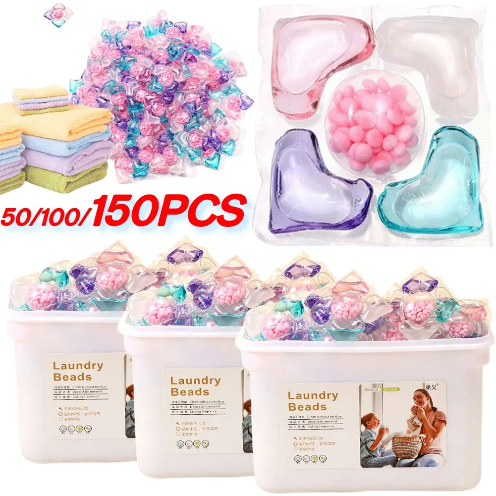5-in-1 Laundry Detergent Pods (50–150 PCS) | Powerful Bead Capsules for Daily Washing