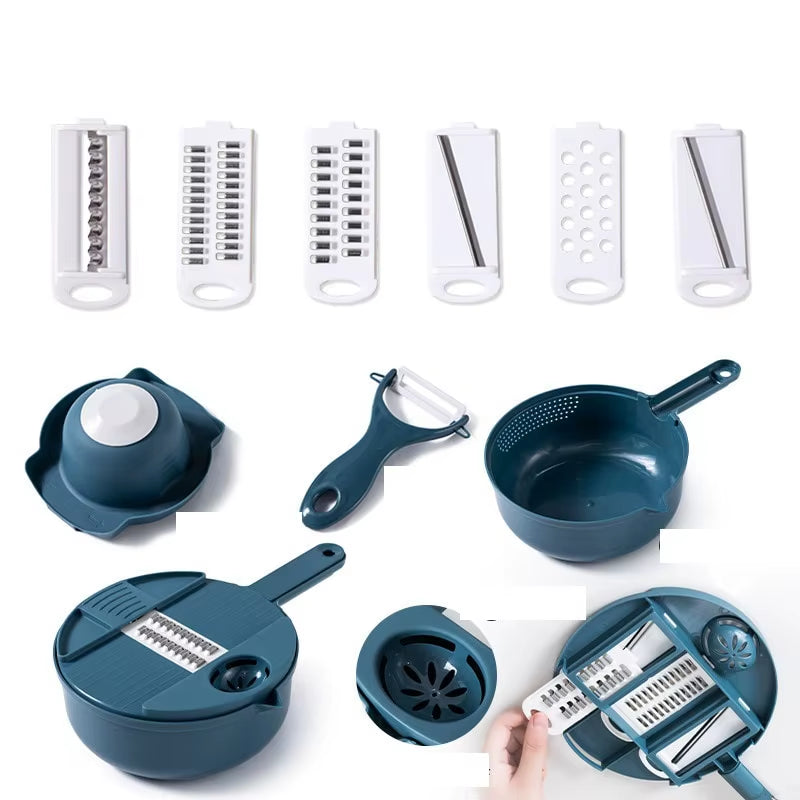 Multi-Function Manual Vegetable Cutter & Grater – Slicer, Shredder & Chopper