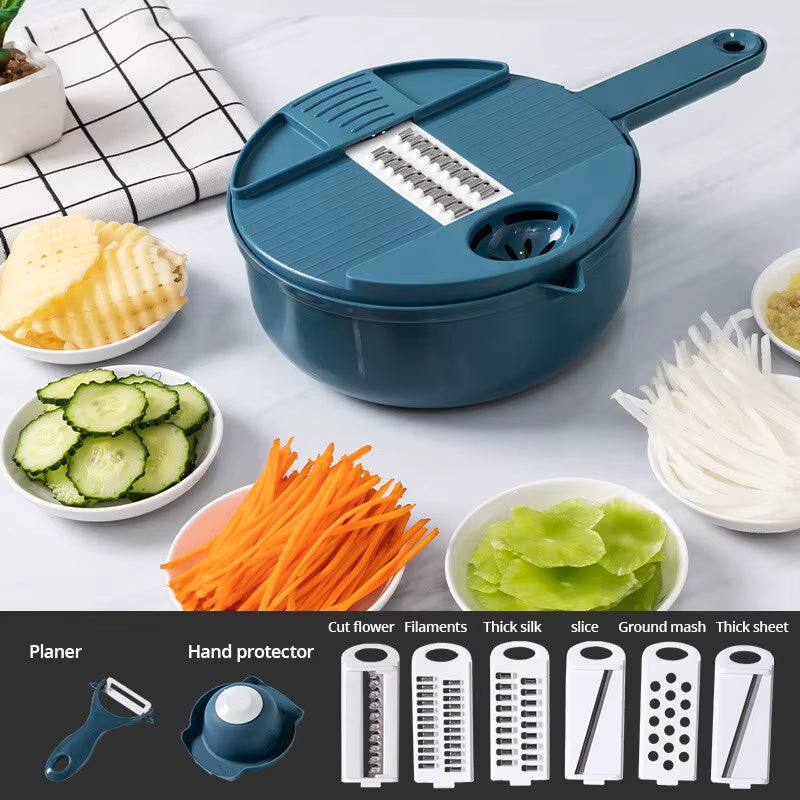 Multi-Function Manual Vegetable Cutter & Grater – Slicer, Shredder & Chopper