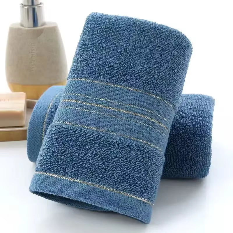 All-Cotton Thickened Jacquard Face & Bath Towel — Absorbent, Skin-Friendly, Adult Towel