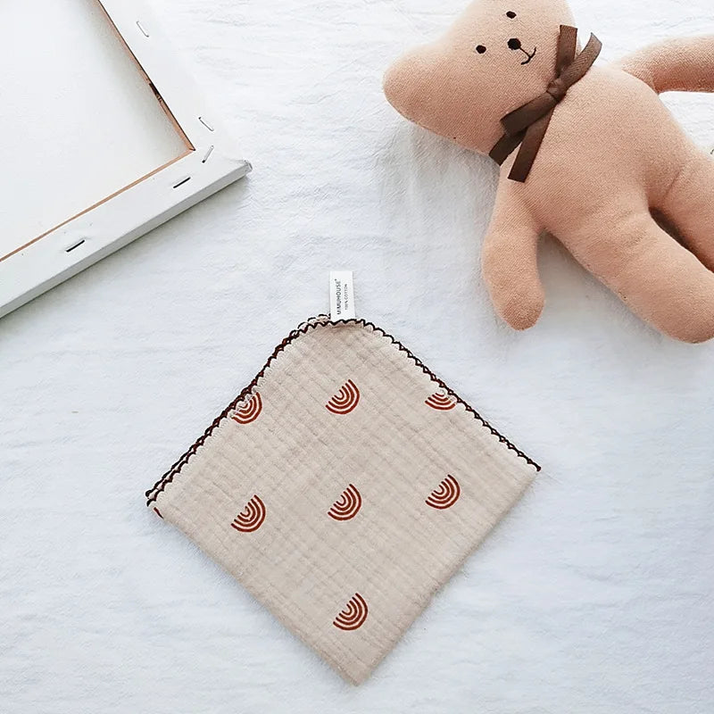 Soft Cotton Baby Face & Saliva Towels — 4-Layer Muslin Bibs & Burp Cloths for Newborns