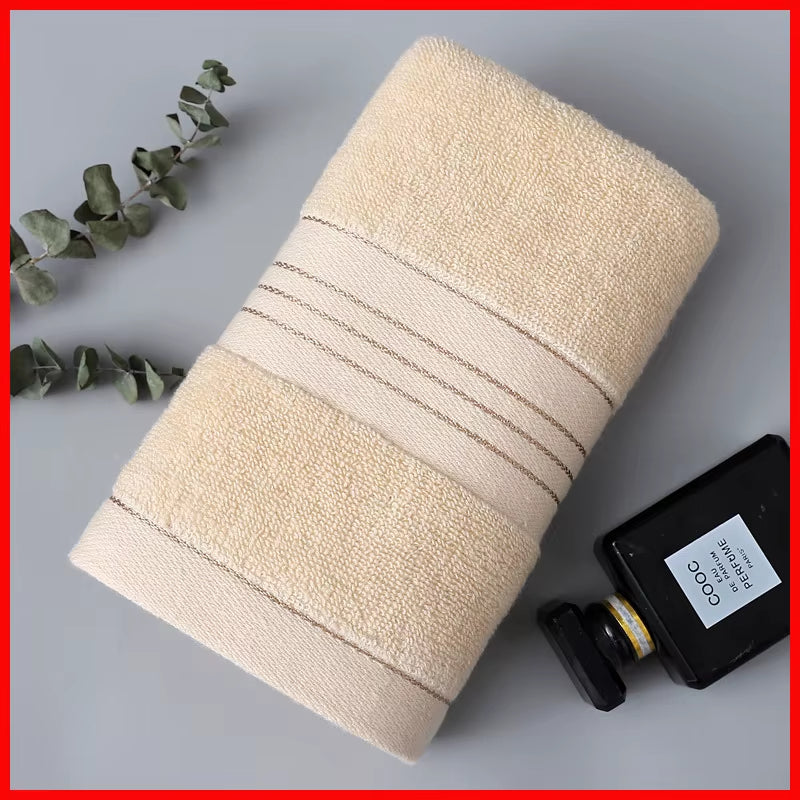 All-Cotton Thickened Jacquard Face & Bath Towel — Absorbent, Skin-Friendly, Adult Towel