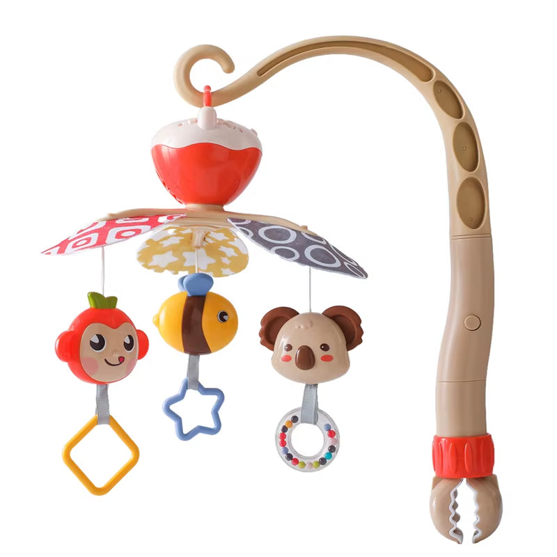 Baby Wooden Crib Mobile & Music Bed Bell — Hot Air Balloon Wind Chime Rattle Toy for Newborns, Baby Gift
