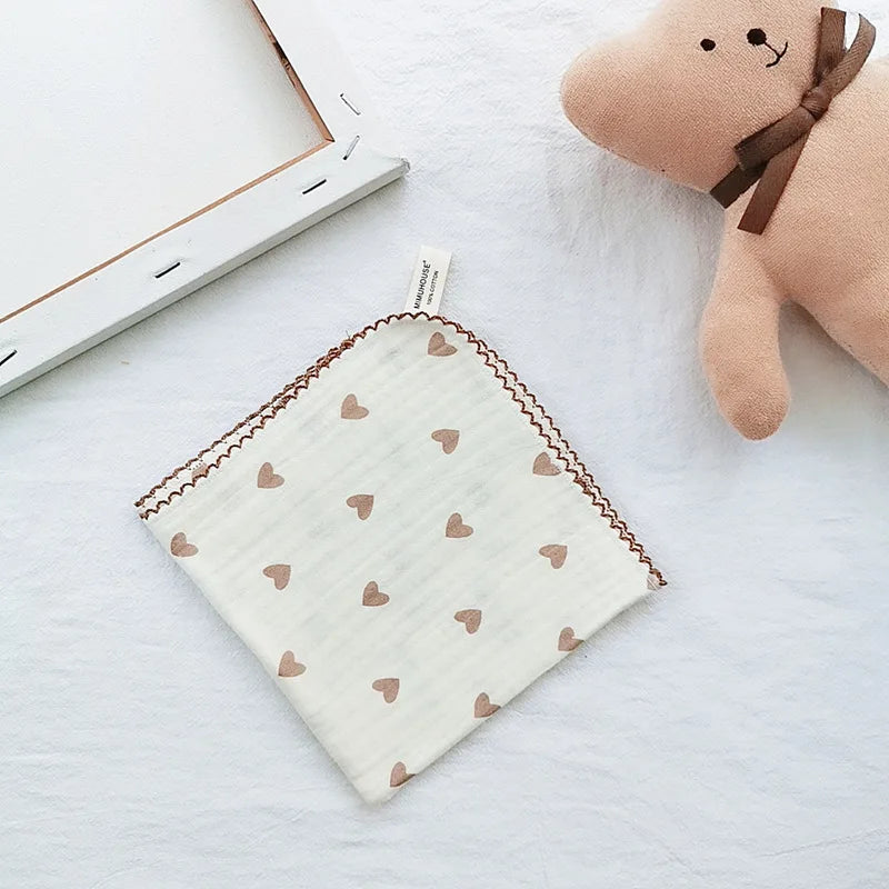 Soft Cotton Baby Face & Saliva Towels — 4-Layer Muslin Bibs & Burp Cloths for Newborns