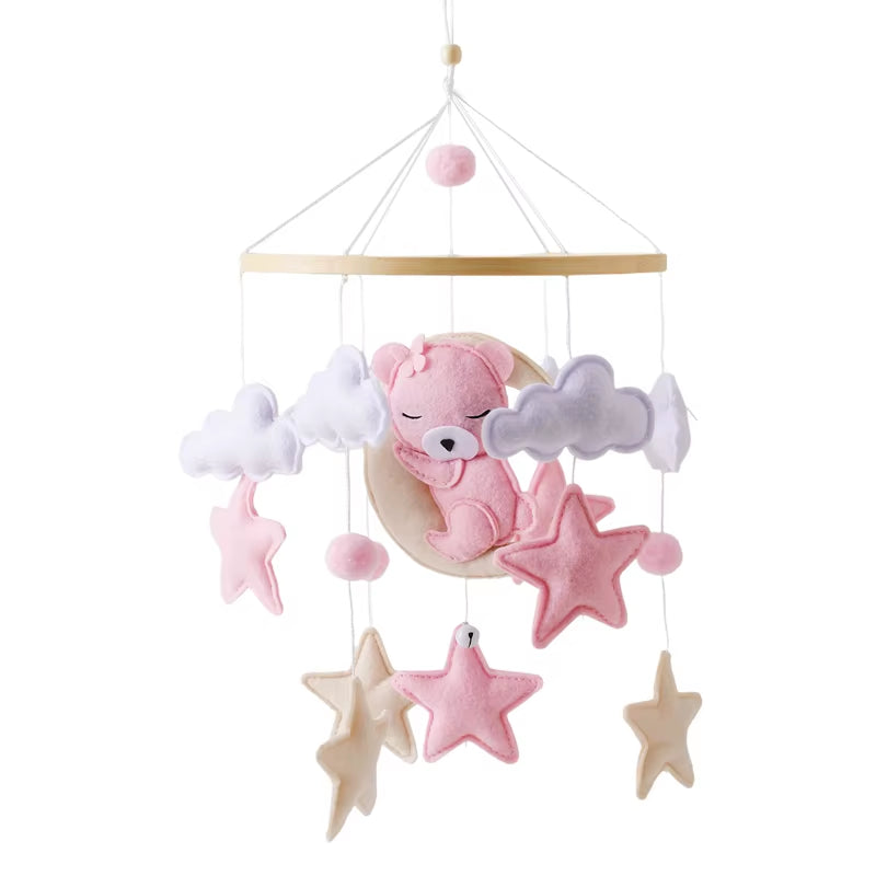 Baby Wooden Crib Mobile & Music Bed Bell — Hanging Rattle Toy for Newborns, Infant Gift