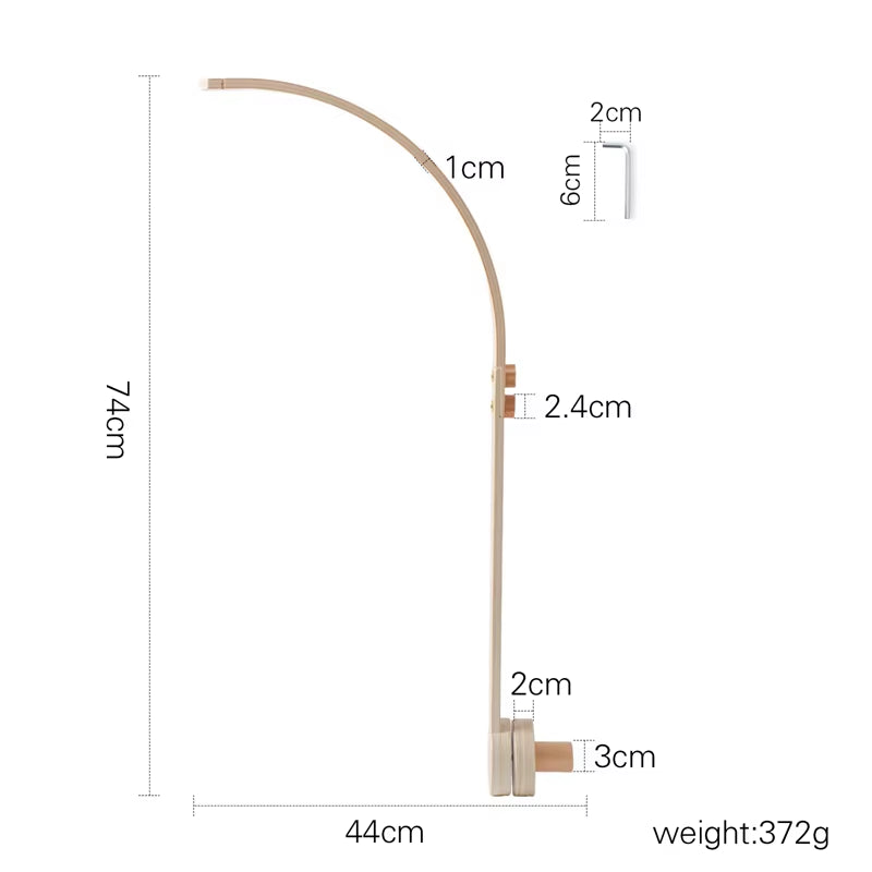 Baby Wooden Crib Mobile & Music Bed Bell — Hanging Rattle Toy for Newborns, Infant Gift