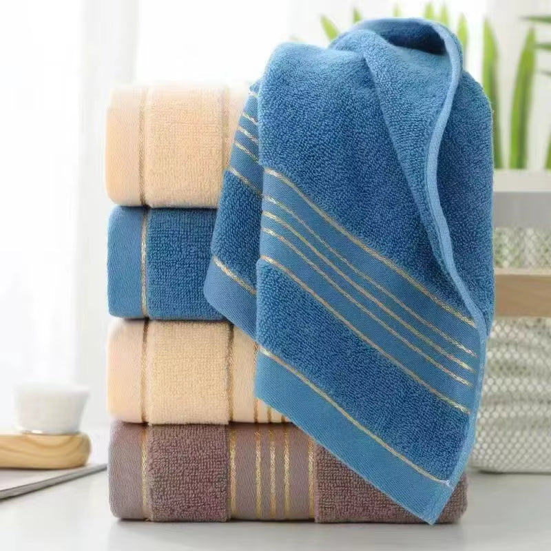 All-Cotton Thickened Jacquard Face & Bath Towel — Absorbent, Skin-Friendly, Adult Towel