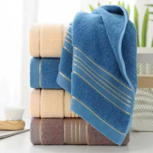 All-Cotton Thickened Jacquard Face & Bath Towel — Absorbent, Skin-Friendly, Adult Towel