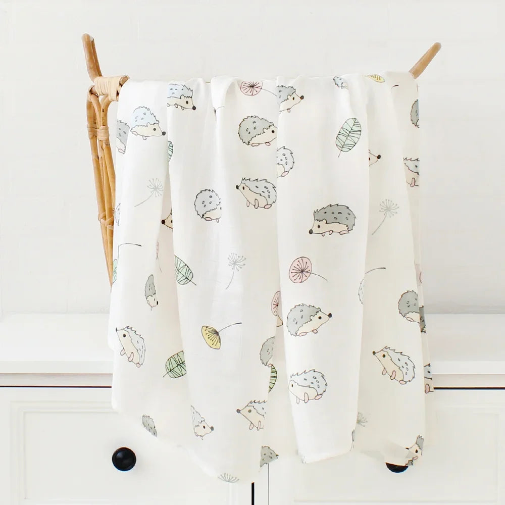 Bamboo Baby Swaddle Blanket — Super Soft Muslin Wrap for Newborns, 120x120cm Nursery Blanket
